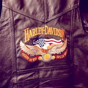 Genuine Leather Harley Davidson vest